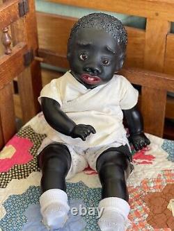 26 Black Baby Doll Antique Vintage Composition Artist TUTU Inspired by Leo Moss