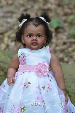 28 African Girl Reborn Baby Dolls Handmade Lifelike Standing Toddler Doll