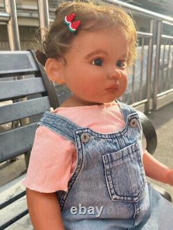 28 Reborn Baby Doll Dark Skin Lifelike Toddler African Asian American Girl Gift