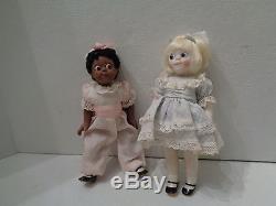 2 Bisque Googly Eye Dolls 1 White & 1 African American 4
