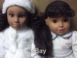 3 American Girl 2008- Tolly Tots -2001-Laura-Ashley- 18 African American DOLLS