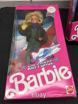 3 Barbie 1 Ken Military Marine Corps Army And Air Force 1990's Stars n Stripes