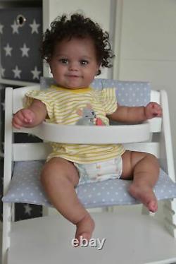 48 Cm Simulation Baby Reborn Doll Black-Skinned African American Baby Girl Doll