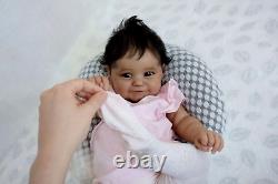 50CM Soft Body Black Skin African American Baby Maddie Reborn Baby Girl Flexible