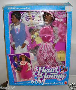 #5544 NRFB Vintage Mattel Heart Family African American New Arrival Set