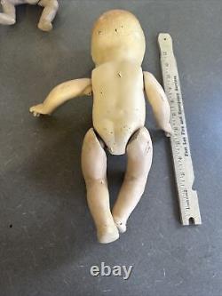 5 Vintage 1930's 40's Jointed Composition Baby Doll Lot African American
