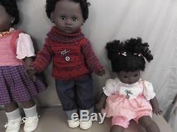 6 Zapf Creation Black African American Doll Lot West Germany Jessica ++