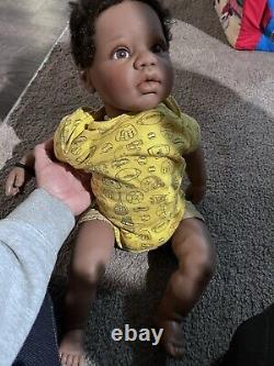 ADORABLE REVA SCHICK Lee Middleton Reborn Doll Boy Dark Skin African American