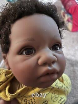 ADORABLE REVA SCHICK Lee Middleton Reborn Doll Boy Dark Skin African American