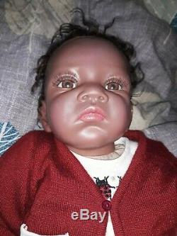 A RealBorn Baby Doll African American JESSICA Few Month Old Size fully clothed