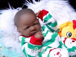 Adorable African American Reborn Baby Boy Doll Full Vinyl Baby Preemie Life like
