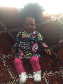 African American 26Ethnic Large Reborn Doll Baby'Cookie' 9 mos Donna RuBurt
