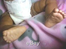 African American AA, Biracial, Ethnic Latina, Reborn Baby Girl Doll Kimber