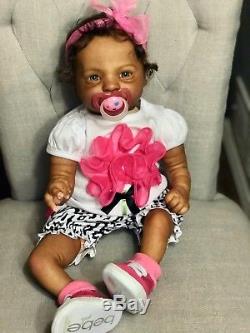 African American Aa black girl ethnic reborn Bountiful baby doll Presley sculpt