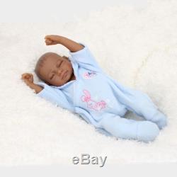 African American Baby Doll Black Boy Lifelike Reborn Babies Boy Closed Eye Doll