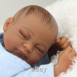 African American Baby Doll Black Boy Lifelike Reborn Babies Boy Closed Eye Doll