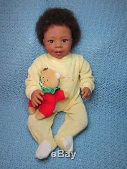African American Baby doll by Laura Tuzio Ross looks reborn 24 small LE