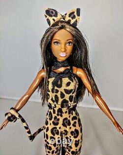 African American Barbie Doll Leopard Cat Animal Costume OOAK Halloween Decor