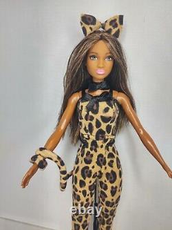 African American Barbie Doll Leopard Cat Animal Costume OOAK Halloween Decor