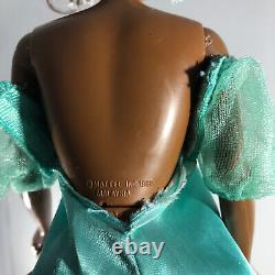 African American Black Barbie Doll Turquoise Shoulderless Dress Glitter Headband