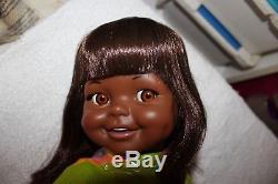 African American Black Ideal Giggles Doll Mint! She Works! Original Box & Outfit
