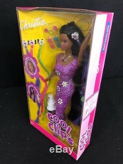 African American Christie Cool Clips Rare Mattel Barbie 50598 New 1999 NRFB