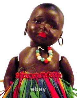 African American Doll Bisque Head Ernst Heubach 399 Black Native Antique Queen