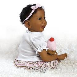 African American Ethnic Doll Realistic Reborn Baby Girl Lifelike Black Hair AA