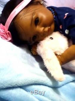 African American, Ethnic Realistic Preemie Baby Girl Doll, Dumplin