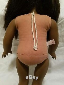 African American Girl Doll Brown Eyes Long Hair Dark Skin Accessories Robe Surf