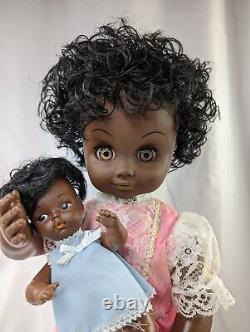 African American Musical Doll with Baby 18 Moves Eyes Close Hong Kong