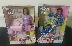 African American Pregnant Barbie Doll Family Set Midge Alan Ryan New 2002 Mattel