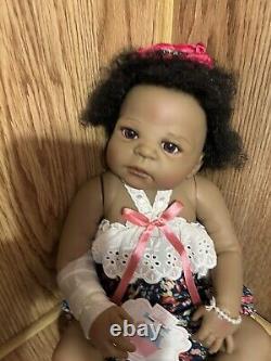 African American Reborn Baby Doll Lifelike ZERO PAM With Tags Black Brown Skin