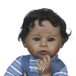 African American Reborn Baby Dolls Lifelike Weighted Black Reborn Boy Doll 22'