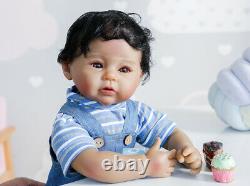 African American Reborn Baby Dolls Lifelike Weighted Black Reborn Boy Doll 22'