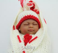African American Reborn Baby Girl Doll Full Vinyl Newborn Baby Preemie Lifelike