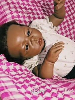 African American tiny reborn baby girl
