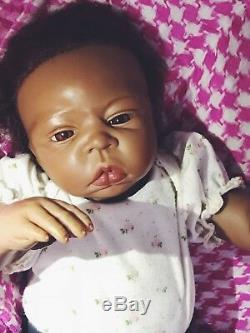 African American tiny reborn baby girl