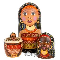 African Queen Nesting Doll Black Girl Black Women Figurine African Art Sculpture