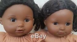American Girl Bitty Baby Twins African American Brown Hair Eyes Clothes Shoes
