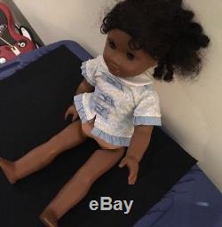 American Girl Cecile African American Doll + Retired Blue Dress Preowned 2011