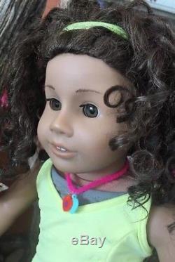 American Girl Doll African American Light Brown Eyes Curly Hair