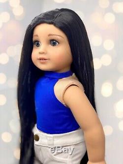 American Girl Doll Custom CYO Dark Blue Burst Eyes, Asian Mold, Lily