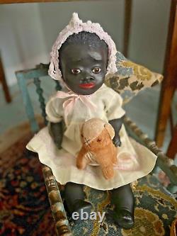 American Paper Mache Black Character Art Doll by TUTU Inspired by Leo Moss