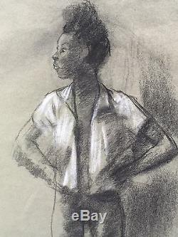 American Realist Alexander Brook. Female African-American Ballet Dancer C1950