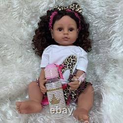 Angelbaby 22 Inch Realistic African American Reborn Baby Dolls Black Girl Sil