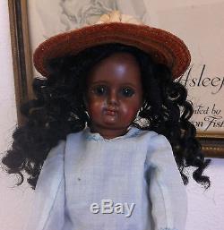 Antique Artist Reproduction German Bisque Black African American Kestner Doll
