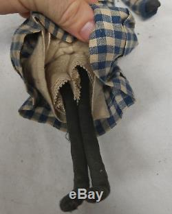 Antique Folk Art Americana Cashew Nut Head Doll African American Handmade
