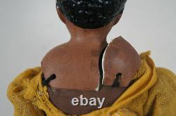 Antique Victorian Bisque Doll Black African American Cloth Body