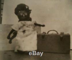Antique Vintage Black African American Cloth Doll World Traveler Fine Photo Rppc